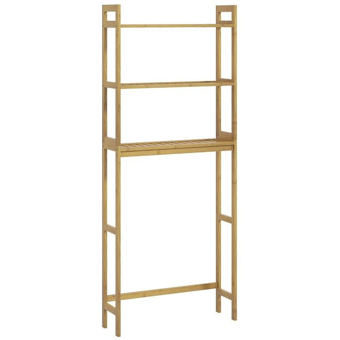 Scaffale per bagno scaffale da bagno su ripiani igienici, 3 ripiani, resistenti all'acqua, 68x20x165 cm, natura