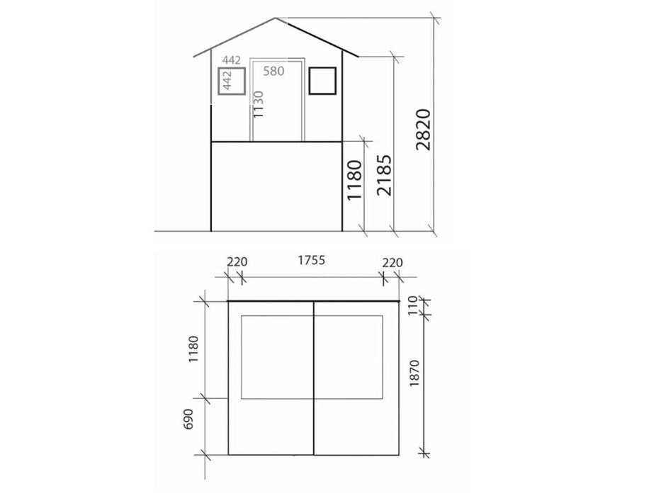 Playhouse with Slide, Game Tower, Stelzenhaus 'Spider', y compris le double swing, 410.5x198x282cm (bxtxh)