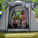 Campingzelt für 4-5 Personen zwei Innenräume herausnehmbare Bodenmatte Grau, 490x250x185cm