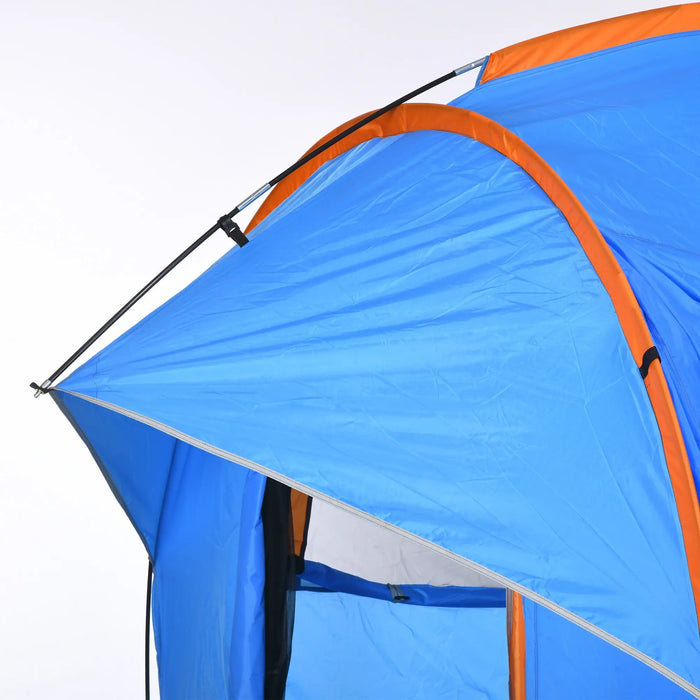 Autozelt Campingzelt 3 Türen wetterbeständig Orange + Blau, 239x210x210cm