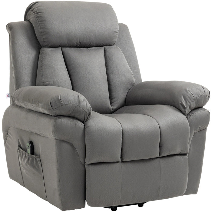 TV Armchair avec support - Up Aid & Fold -out Boot Rec, y compris le gris clair télécommande, 93x96x105cm