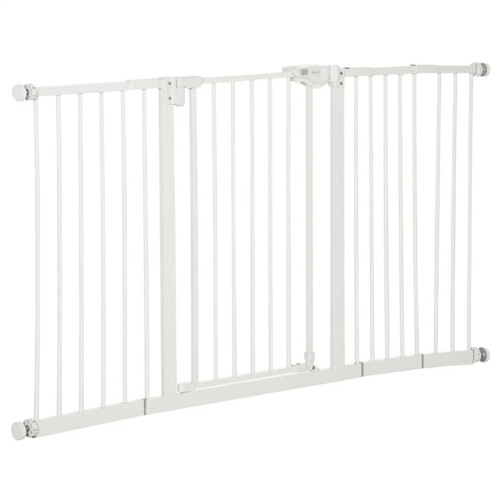 Grille d'arrêt de chien extensible pour agrandir le serrage du métal blanc, 136x76cm