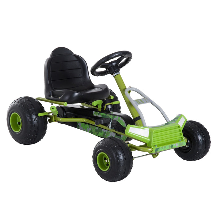 Gokart per bambini con sedile e freno a mano regolabili da 3 anni, 95x66.5x57 cm