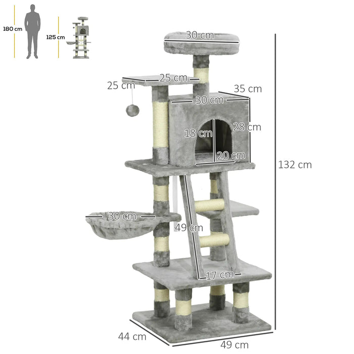 Scratching Post, stable et confortable, gris, 49x44x132cm