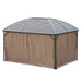 Gartenpavillon Partyzelt Faltpavillon Festzelt 4x Doppel-Seitenteile wasserdicht 2 Laternenhaken Alu + Polyester Braun ca. 4x3x2,8m