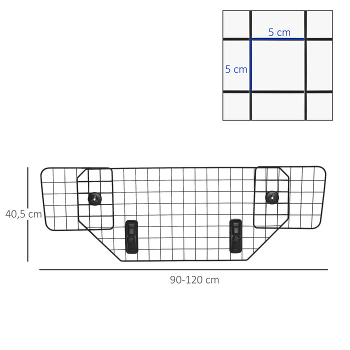 Grilla per cani Grilla Black universalmente regolabile, 90-120x40,5 cm