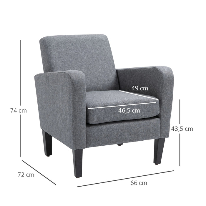 Fauteuil de déchaignant fauteuil, design moderne, look en lin, gris, 66x72x74cm