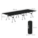 Campingbett Klappbar Aluminium Feldbett Klappbett mit Tragetasche höhenverstellbar bis 150kg belastbar Oxford Schwarz 190x65x38cm