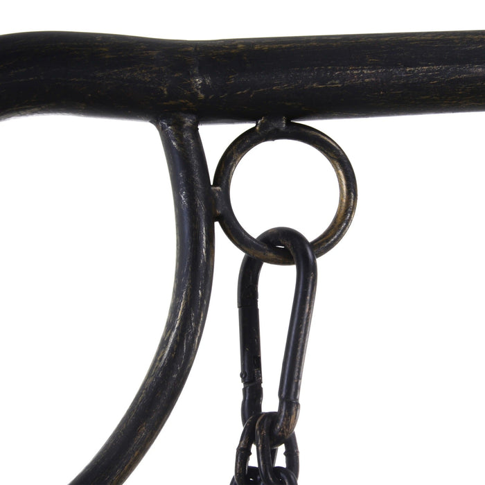 Gartenschaukel Schaukelbank für den Garten Outdoor-Schaukel, Vintage Design, Messing-Optik, 167cmx123cmx175cm