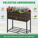 Poly Rattan Hochbeet Blumenkasten mit Füssen Blumentopf mit Ablage Braun, 70x30x70cm