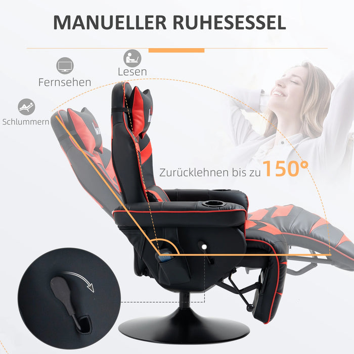 Gamingsessel, Massagefunktion, neigbare Lehne, Fussstütze, bis 120 kg