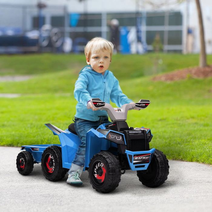 Quad pour enfants, charge, 2,5 km / h, avec pendentif, 50 minutes de trajet, pour les enfants de 1,5 à 3 ans, bleu