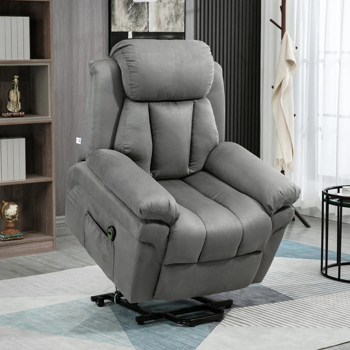 TV Armchair avec support - Up Aid & Fold -out Boot Rec, y compris le gris clair télécommande, 93x96x105cm