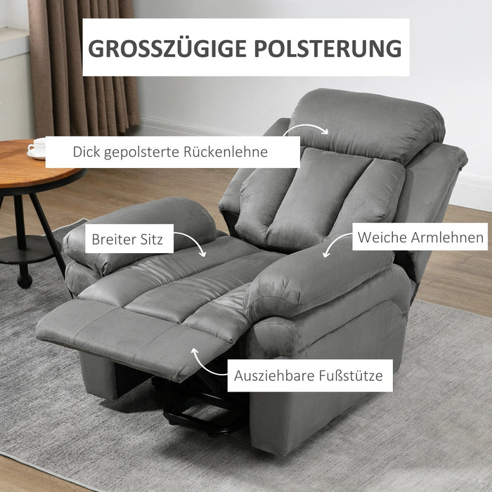 TV Armchair avec support - Up Aid & Fold -out Boot Rec, y compris le gris clair télécommande, 93x96x105cm