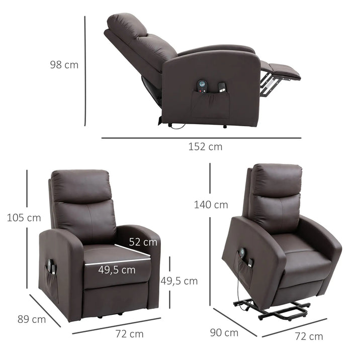 Massaggi sedia con stand -up Aid Relaxation Plashair tra cui Remote Control Brown scuro, 82x96x107 cm