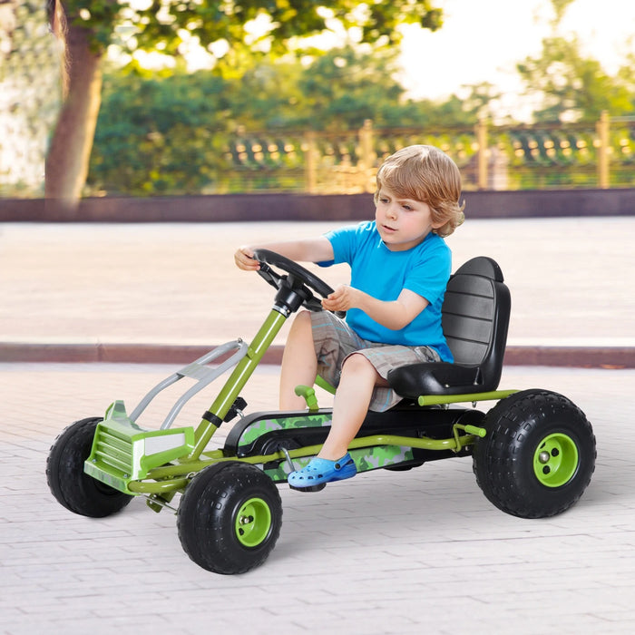 Gokart per bambini con sedile e freno a mano regolabili da 3 anni, 95x66.5x57 cm