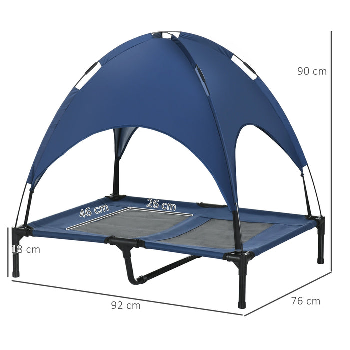 Lit de chien extérieur standable stable Bleu, 92x76x90cm