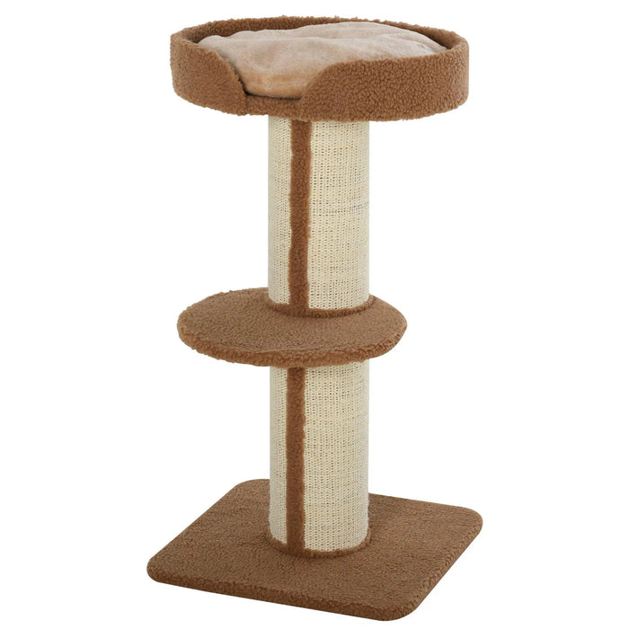 Post di graffi di gatti, game albero con piattaforma sisal lussureggiante marrone chiaro 45x45x91cm