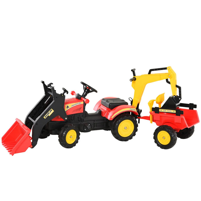 Tracteur de poéting avec remorque avec chargeur frontal de 3 ans, 179x42x59cm