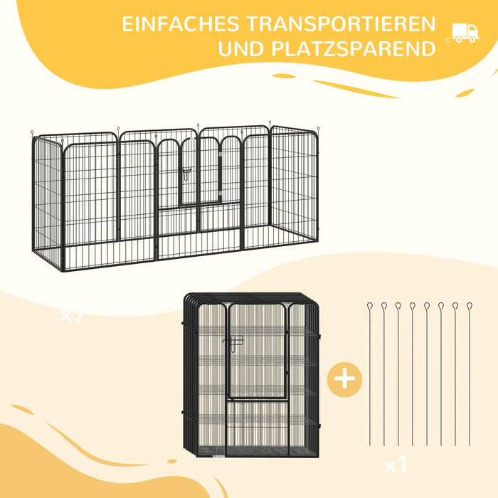 PlayPen de boîtier gratuit pour animaux de compagnie chiens métal noir, 80x100cm