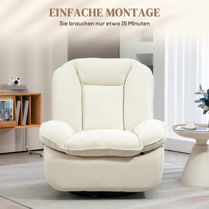 Détendez le fauteuil en fauteuil blanc réglable blanc, 104x100x102cm