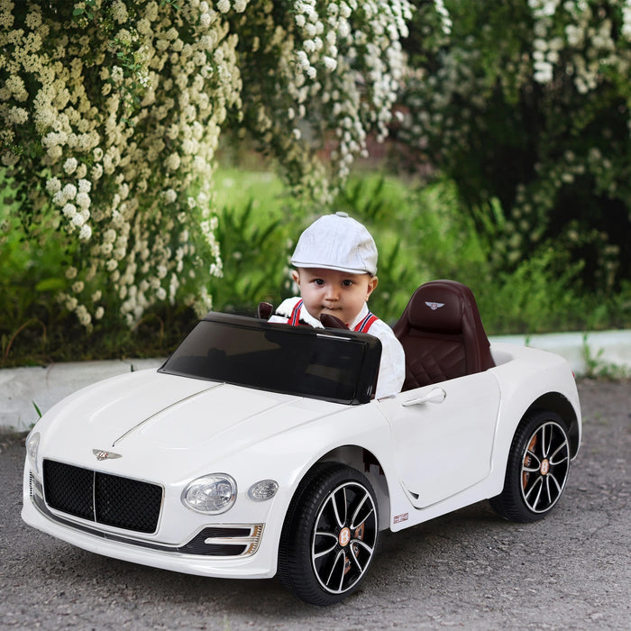 Voiture pour enfants Bentley GT véhicule / voiture électrique pour enfants agréés avec télécommande 2x390 Enfants blancs 108x60x43 cm