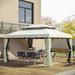 Gartenpavillon Pavillon Gartenzelt Festzelt Partyzelt mit 4x Seitenwand wetterfest Aluminium Polyester Cremeweiß 3,9x2,9x2,7m