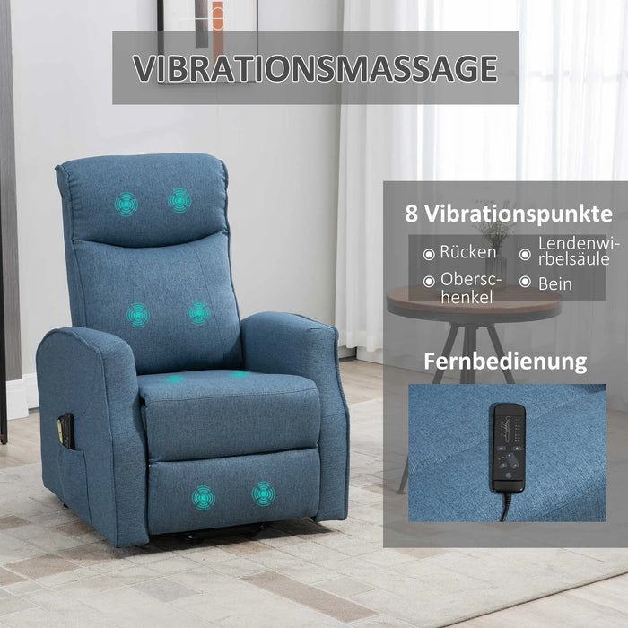 Massaggi sedia con stand -up Aid Relaxation Plashair incluso supporto per piede telecomando blu, 74.5x87.5x110cm