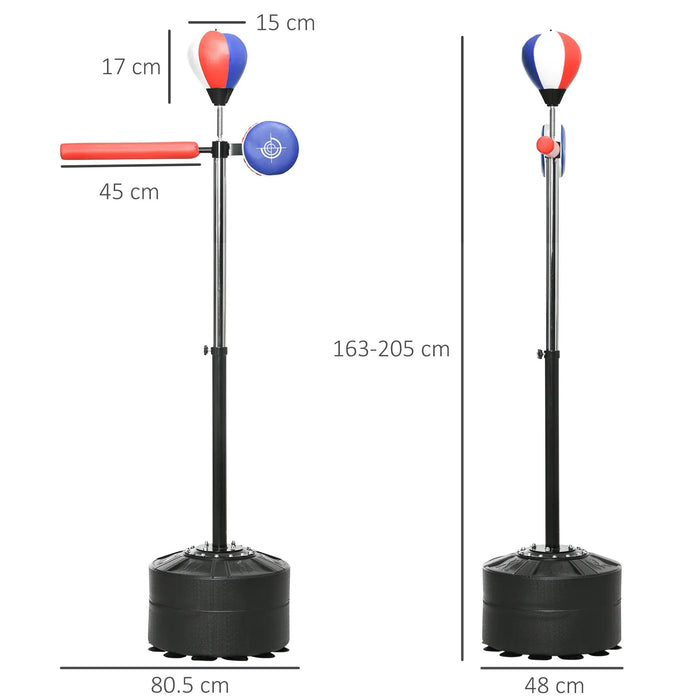 Société de boxe Hauteur Reflex Rod Rod Pratze Speedball Stand à remplir, 80.5x48x163-205 cm