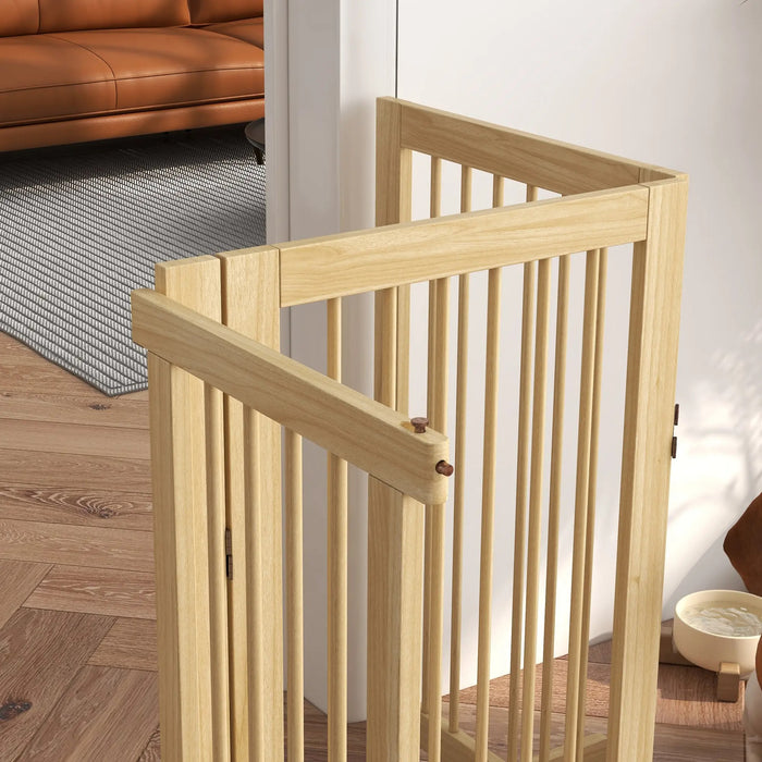 Hunde-Absperrgitter freistehend klappbar Holzrahmen, 220x36x91cm