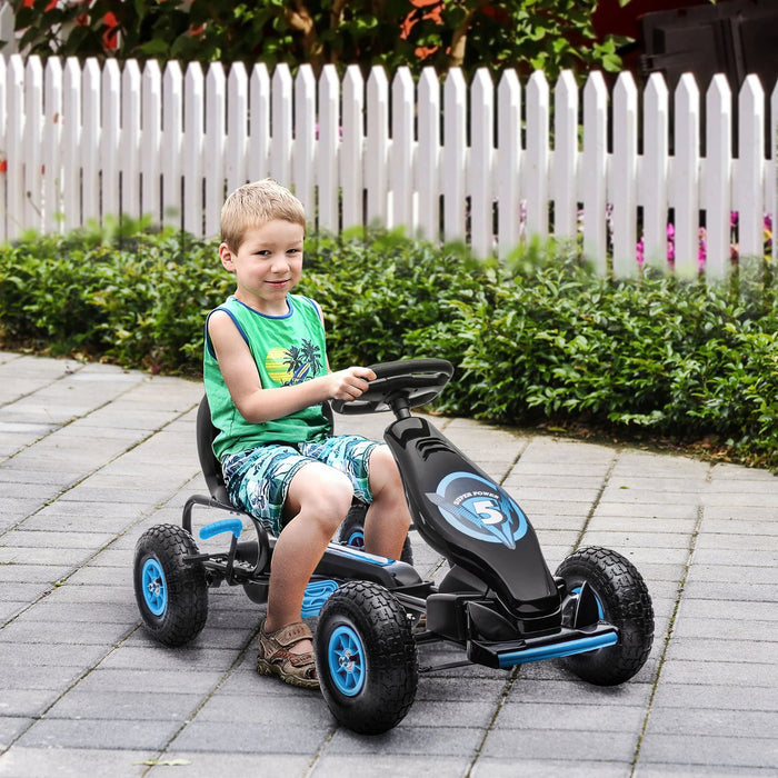 Gokart per bambini con pedali e sedile regolabile da 5 anni, 121x58x61cm