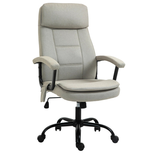 Bürostuhl mit Massagefunktion höhenverstellbar ergonomisch Beige, 63x70x112-121cm