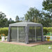 Gartenpavillon Pavillon 2,96x2,96m Gartenzelt mit Doppeldach Festzelt Partyzelt mit 4x Seitenteile Moskitonetz wetterfest Aluminium Polyester Dunkelgrau