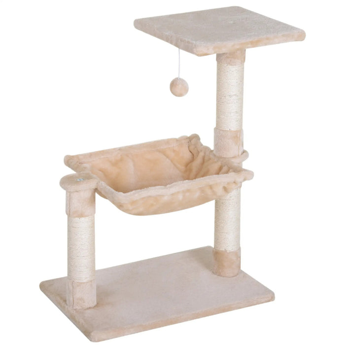 Cat Scratching Post avec sisal colonne en peluche en peluche Chipon de puce beige 50x36x70cm