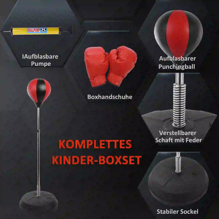 Punchingball set la formation de boîte de basculement en hauteur réglable avec des gants, 125/131/138/145 cm