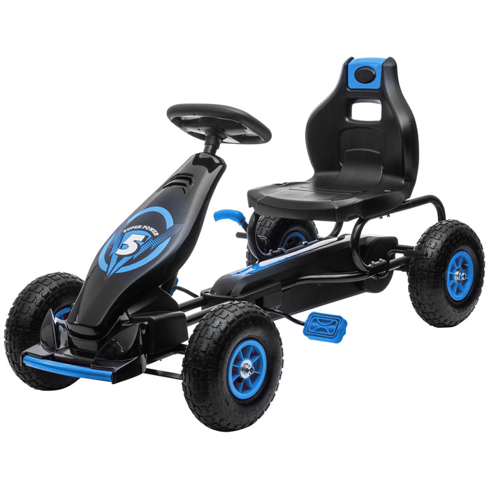 Gokart per bambini con pedali e sedile regolabile da 5 anni, 121x58x61cm