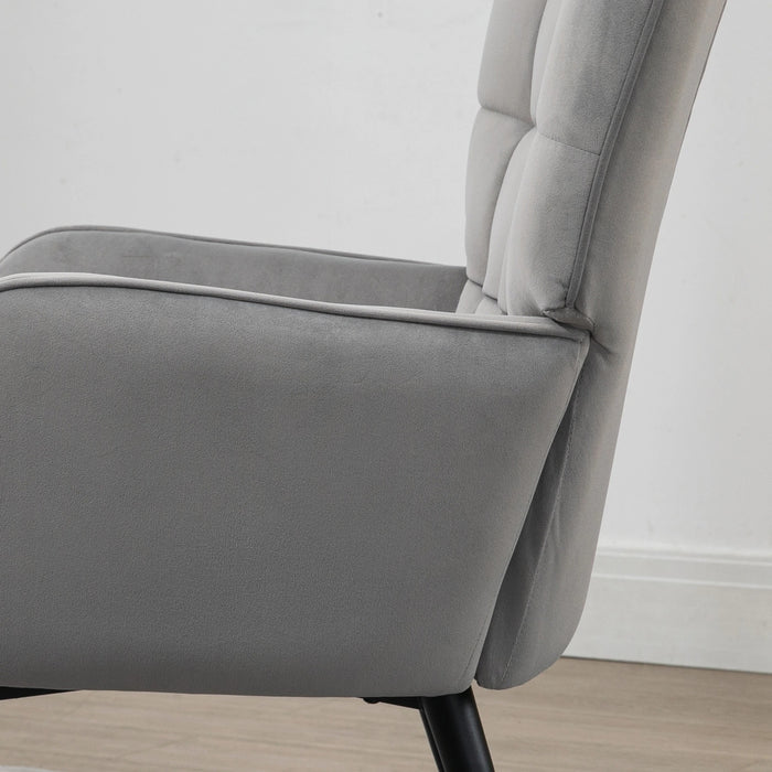 Détendez le fauteuil avec fauteuil ottoman avec tabouret de pied, set en 2 parties, gris