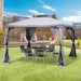 Gartenpavillon Pavillon Gartenzelt Festzelt Partyzelt mit 4x Seitenwand wetterfest Metall + Polyester Hellgrau 2,94x2,94x2,65m