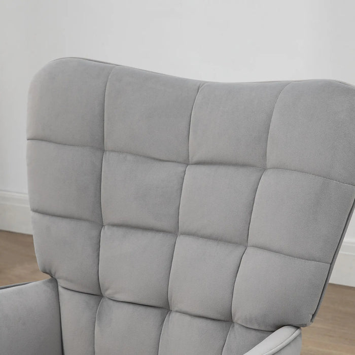 Détendez le fauteuil avec fauteuil ottoman avec tabouret de pied, set en 2 parties, gris